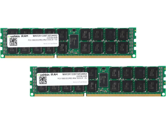 Mushkin iRam 64GB (2 x 32GB) DDR3 1333 (PC3 10600) ECC Registered Memory for Apple Model MAR3R1339T32G44X2