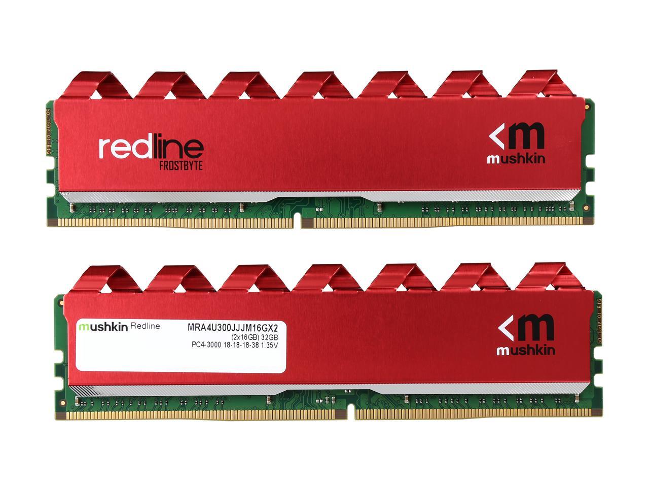 Mushkin Redline 32GB (2 x 16GB) 288-Pin DDR4 SDRAM DDR4 3000 (PC4 24000) Memory (Desktop Memory) Model MRA4U300JJJM16GX2