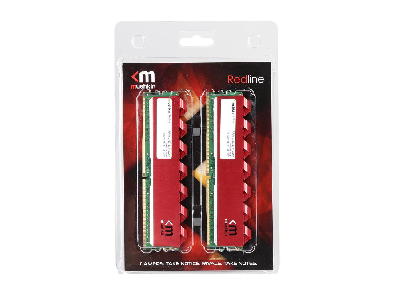 Mushkin Redline 32GB (2 x 16GB) 288-Pin DDR4 SDRAM DDR4 3000 (PC4 24000) Memory (Desktop Memory) Model MRA4U300JJJM16GX2