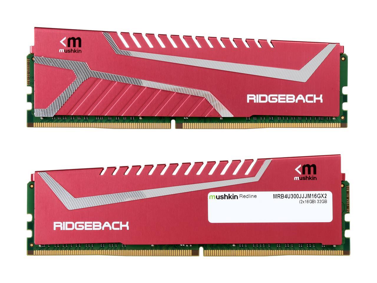 Mushkin Redline 32GB (2 x 16GB) 288-Pin DDR4 SDRAM DDR4 3000 (PC4 24000) Memory (Desktop Memory) Model MRB4U300JJJM16GX2