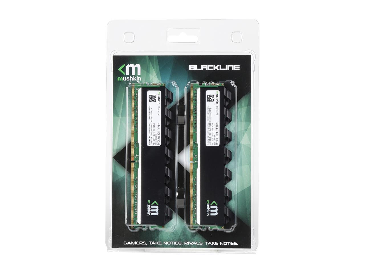 Mushkin Blackline 16GB (2 x 8GB) 288-Pin DDR4 SDRAM DDR4 2400 (PC4 19200) Desktop Memory Model MBA4U240FFFF8GX2
