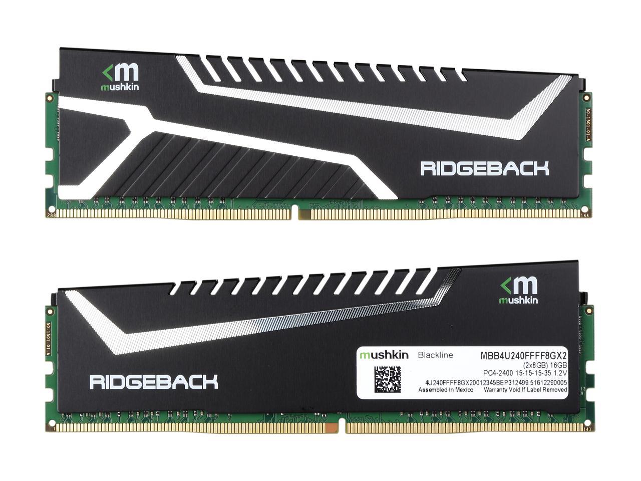 Mushkin Blackline 16GB (2 x 8GB) 288-Pin DDR4 SDRAM DDR4 2400 (PC4 19200) Desktop Memory Model MBB4U240FFFF8GX2