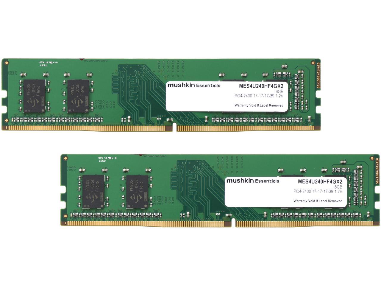 Mushkin Enhanced Essentials 8GB (2 x 4GB) DDR4 2400 (PC4 19200) Desktop Memory Model MES4U240HF4GX2