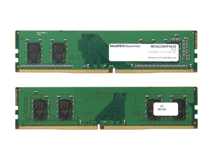 Mushkin Enhanced Essentials 8GB (2 x 4GB) DDR4 2400 (PC4 19200) Desktop Memory Model MES4U240HF4GX2
