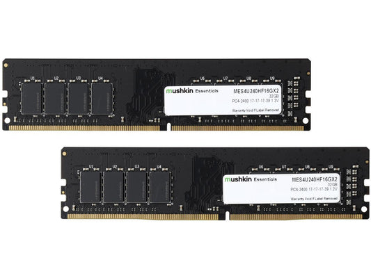 Mushkin Enhanced Essentials 32GB (2 x 16GB) DDR4 2400 (PC4 19200) Desktop Memory Model MES4U240HF16GX2