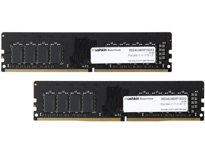Mushkin Enhanced Essentials 32GB (2 x 16GB) DDR4 2400 (PC4 19200) Desktop Memory Model MES4U240HF16GX2