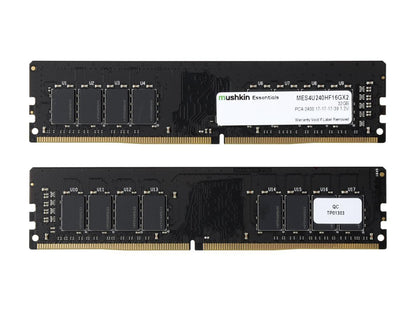 Mushkin Enhanced Essentials 32GB (2 x 16GB) DDR4 2400 (PC4 19200) Desktop Memory Model MES4U240HF16GX2