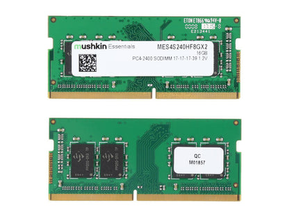Mushkin Essentials 16GB (2 x 8GB) 260-Pin DDR4 SO-DIMM DDR4 2400 (PC4 19200) Laptop Memory Model MES4S240HF8GX2