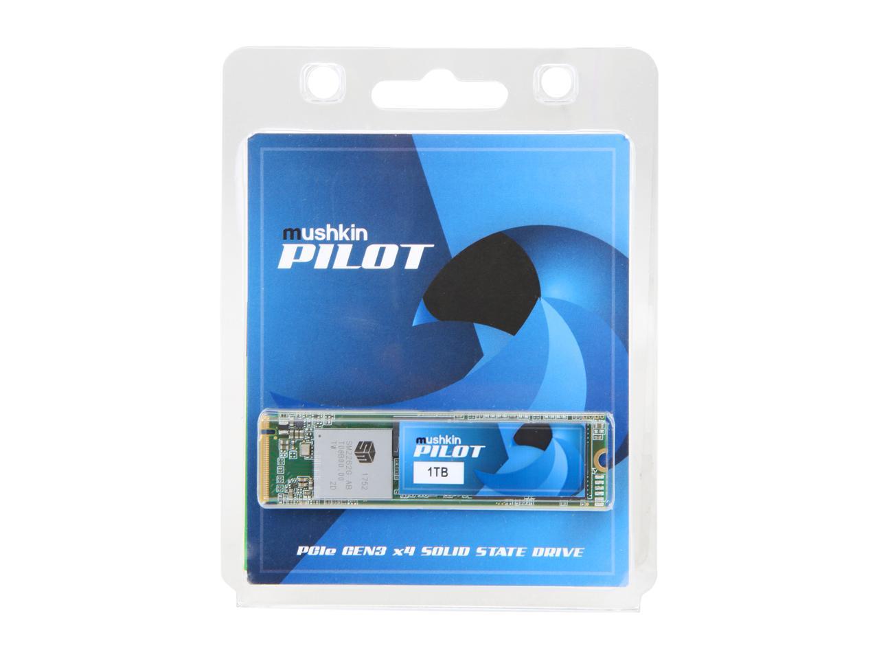 Mushkin Pilot M.2 2280 1TB PCIe Gen3 x4 NVMe 1.3 3D TLC Internal Solid State Drive (SSD) MKNSSDPL1TB-D8