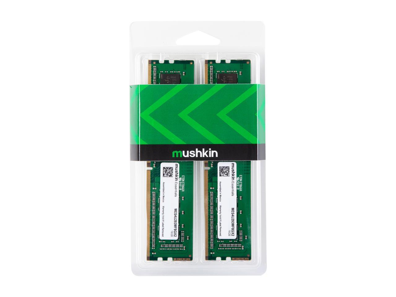 Mushkin Enhanced Essentials 16GB (2 x 8GB) DDR4 2933 (PC4 23400) Intel XMP 2.0 Desktop Memory Model MES4U293MF8GX2
