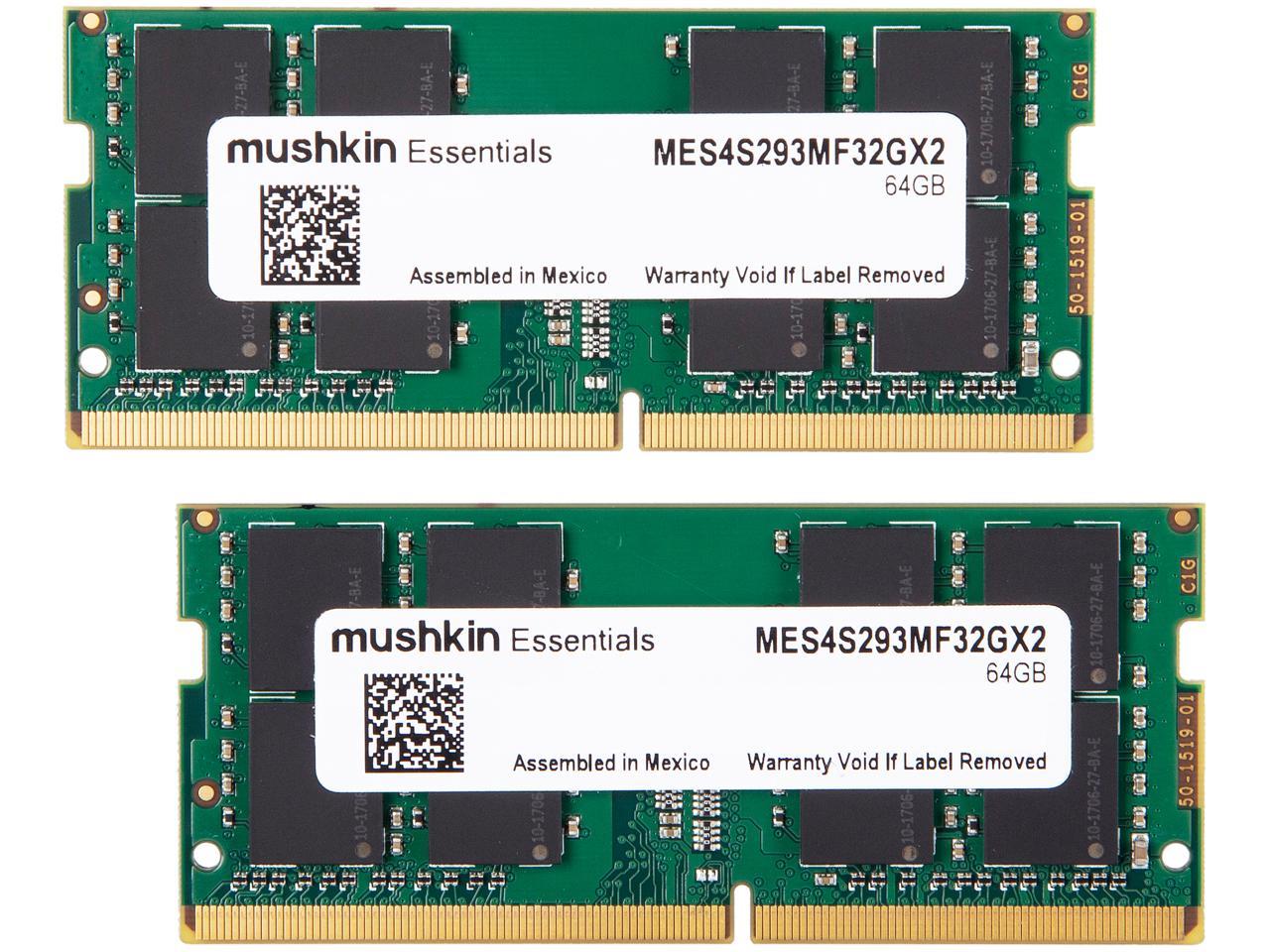 Mushkin Essentials 64GB (2 x 32GB) 288-Pin DDR4 SDRAM DDR4 2933 (PC4 23400) Intel XMP 2.0 Desktop Memory Model MES4U293MF32GX2