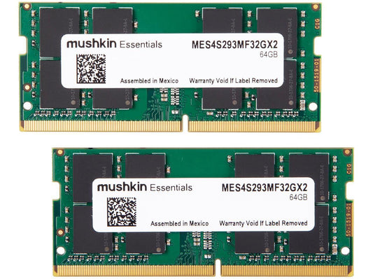 Mushkin Essentials 64GB (2 x 32GB) 288-Pin DDR4 SDRAM DDR4 2933 (PC4 23400) Intel XMP 2.0 Desktop Memory Model MES4U293MF32GX2
