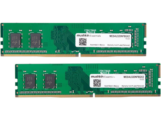 Mushkin Essentials 16GB (2 x 8GB) 288-Pin DDR4 SDRAM DDR4 3200 (PC4 25600) Intel XMP 2.0 Desktop Memory Model MES4U320NF8GX2