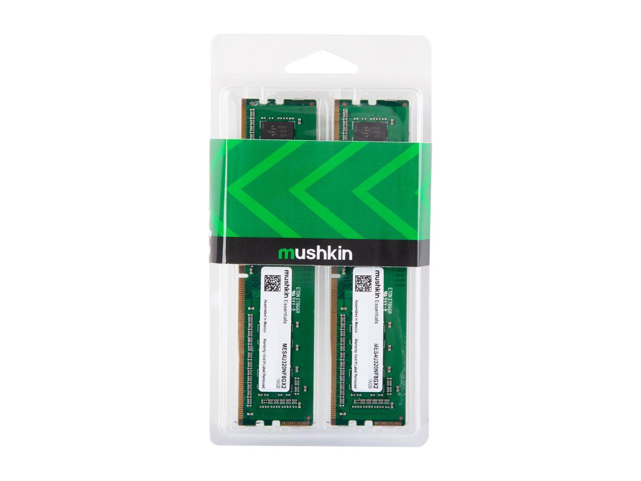 Mushkin Essentials 16GB (2 x 8GB) 288-Pin DDR4 SDRAM DDR4 3200 (PC4 25600) Intel XMP 2.0 Desktop Memory Model MES4U320NF8GX2