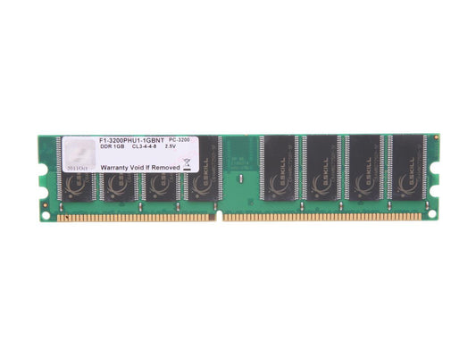 G.SKILL Value 1GB 184-Pin DDR SDRAM DDR 400 (PC 3200) Desktop Memory Model F1-3200PHU1-1GBNT