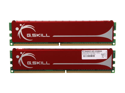 G.SKILL 2GB (2 x 1GB) 240-Pin DDR2 SDRAM DDR2 800 (PC2 6400) Dual Channel Kit Desktop Memory Model F2-6400CL5D-2GBNQ