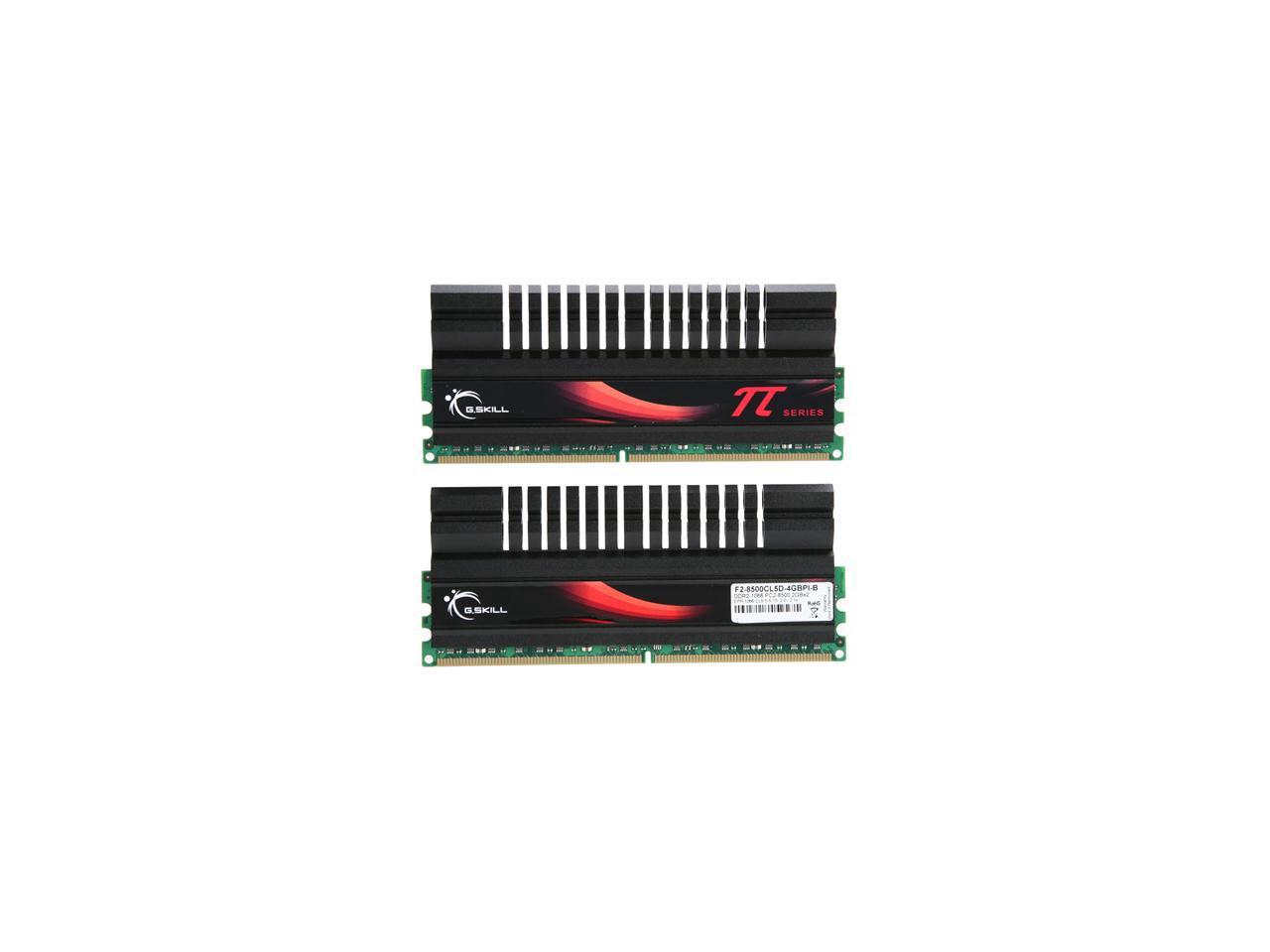 G.SKILL 4GB (2 x 2GB) 240-Pin DDR2 SDRAM DDR2 1066 (PC2 8500) Dual Channel Kit Desktop Memory Model F2-8500CL5D-4GBPI-B
