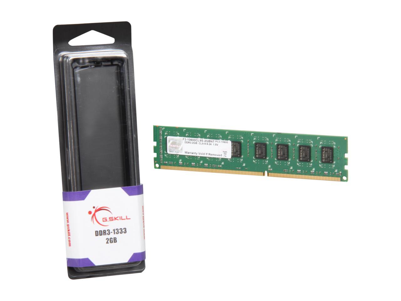 G.SKILL 2GB 240-Pin DDR3 SDRAM DDR3 1333 (PC3 10600) Desktop Memory Model F3-10600CL9S-2GBNT