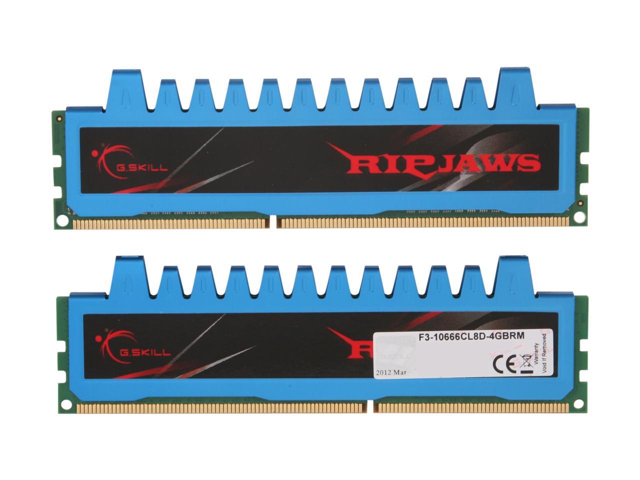 G.SKILL Ripjaws Series 4GB (2 x 2GB) 240-Pin DDR3 SDRAM DDR3 1333 (PC3 10666) Desktop Memory Model F3-10666CL8D-4GBRM