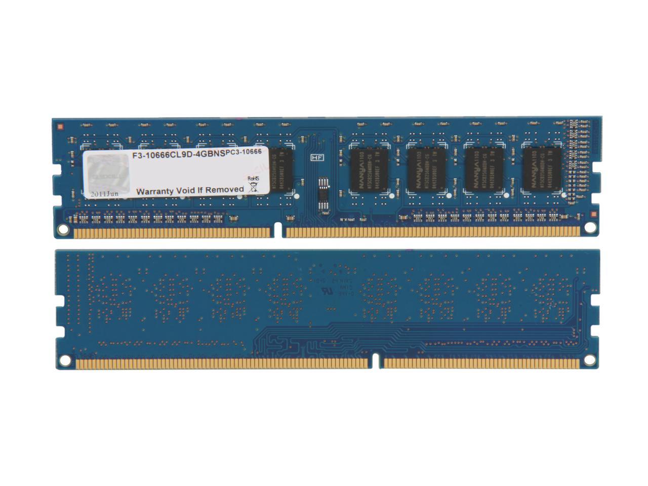 G.SKILL NS 4GB (2 x 2GB) 240-Pin DDR3 SDRAM DDR3 1333 (PC3 10666) Desktop Memory Model F3-10666CL9D-4GBNS