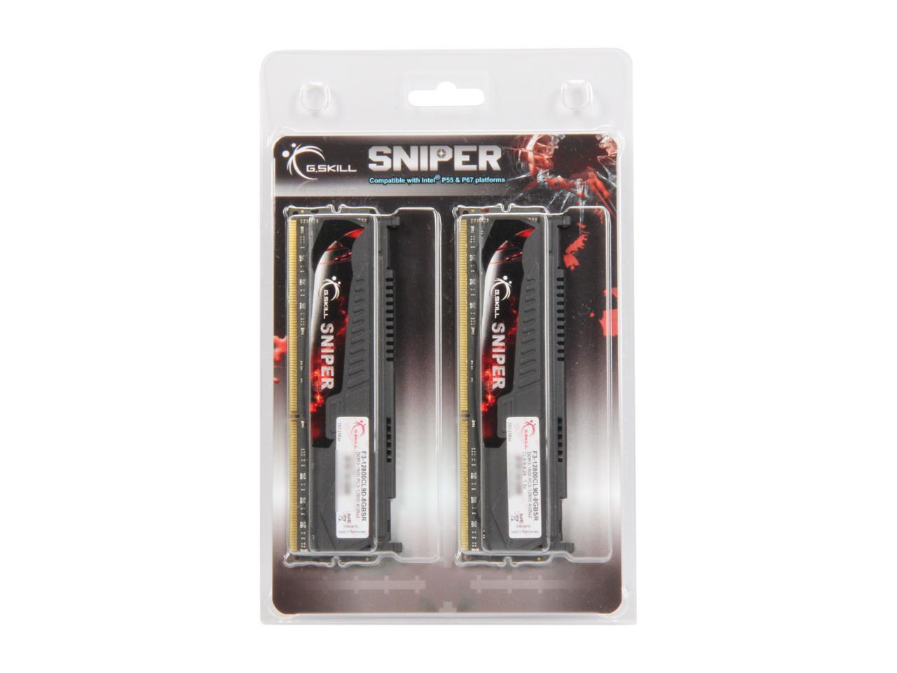G.SKILL Sniper Series 8GB (2 x 4GB) 240-Pin DDR3 SDRAM DDR3 1600 (PC3 12800) Desktop Memory Model F3-12800CL9D-8GBSR