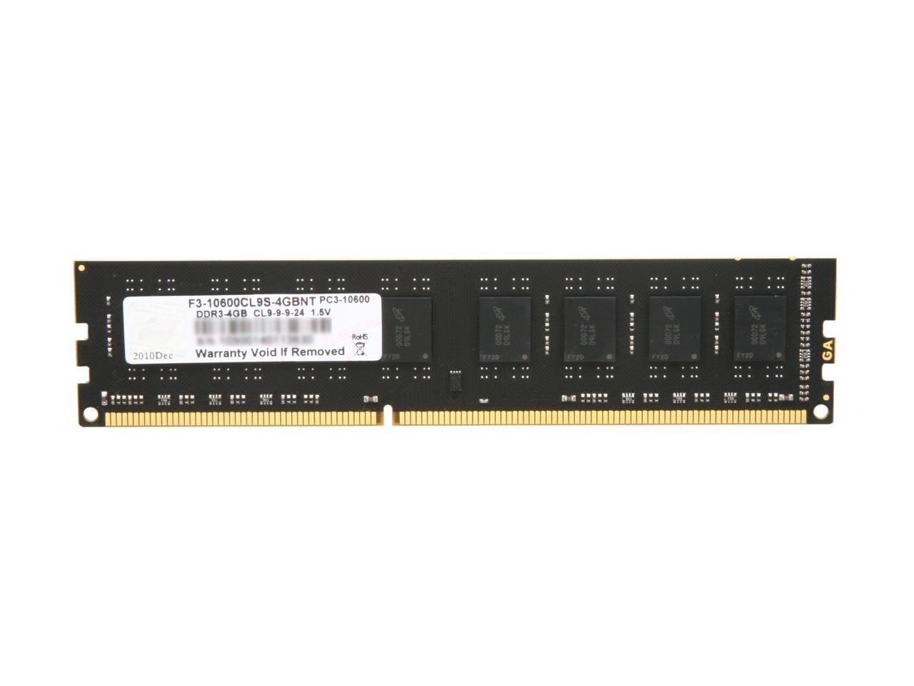 G.SKILL Value Series 4GB 240-Pin DDR3 SDRAM DDR3 1333 (PC3 10600) Desktop Memory Model F3-10600CL9S-4GBNT