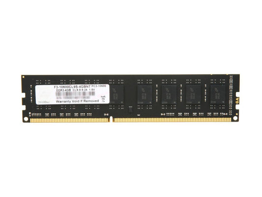 G.SKILL Value Series 4GB 240-Pin DDR3 SDRAM DDR3 1333 (PC3 10600) Desktop Memory Model F3-10600CL9S-4GBNT