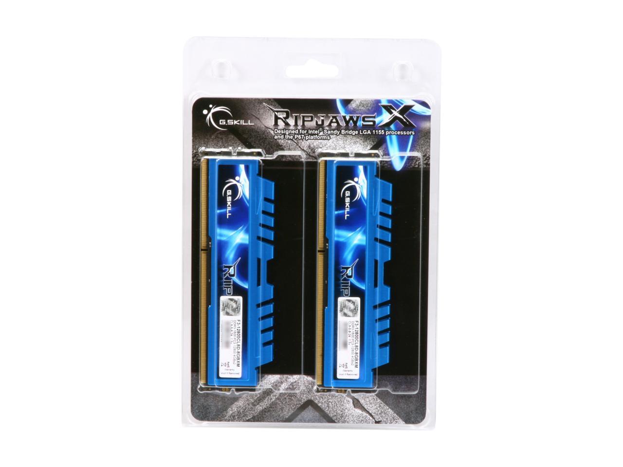 G.SKILL Ripjaws X Series 8GB (2 x 4GB) 240-Pin DDR3 SDRAM DDR3 1600 (PC3 12800) Desktop Memory Model F3-12800CL8D-8GBXM