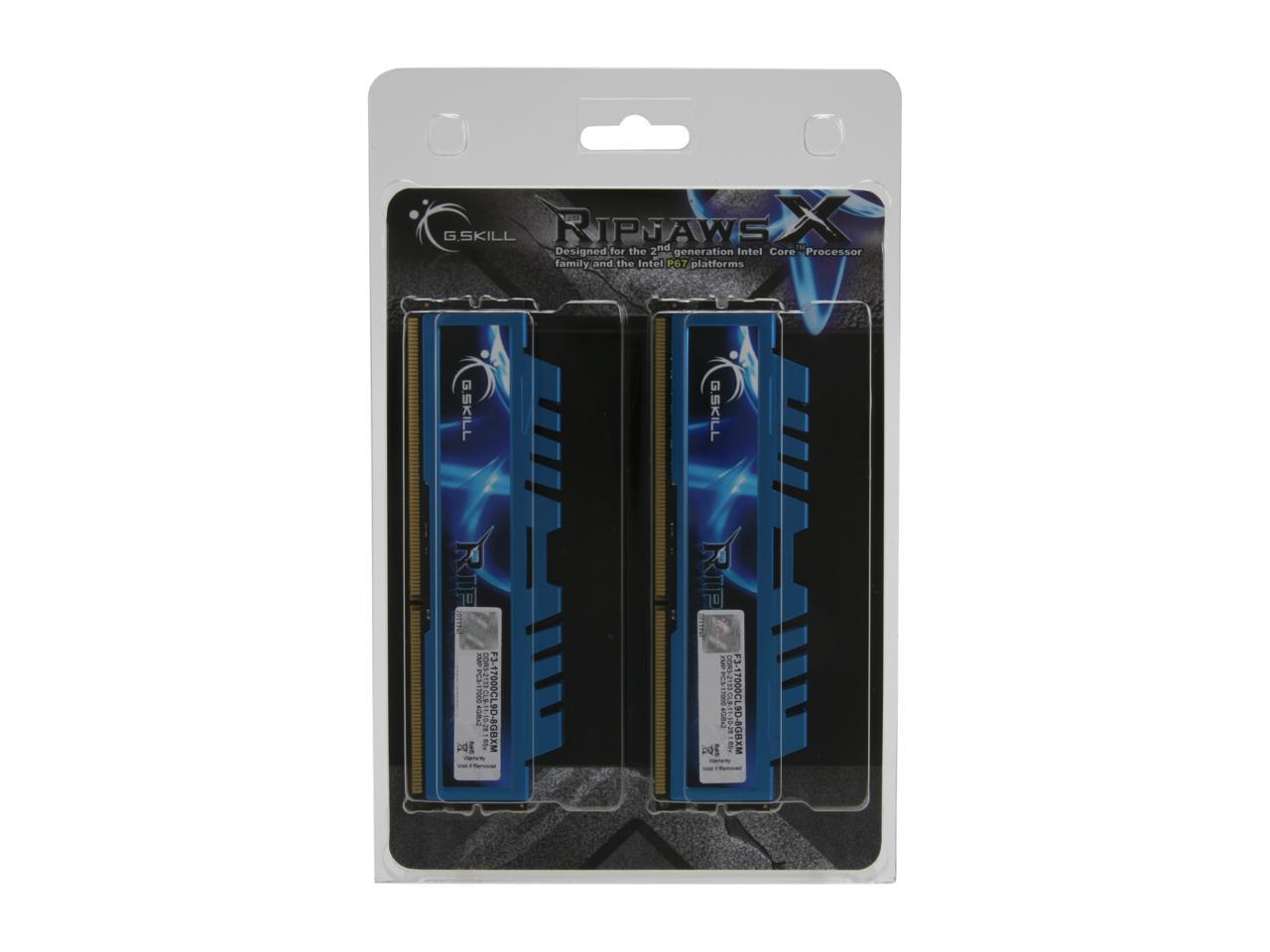 G.SKILL Ripjaws X Series 8GB (2 x 4GB) 240-Pin DDR3 SDRAM DDR3 2133 (PC3 17000) Desktop Memory Model F3-17000CL9D-8GBXM