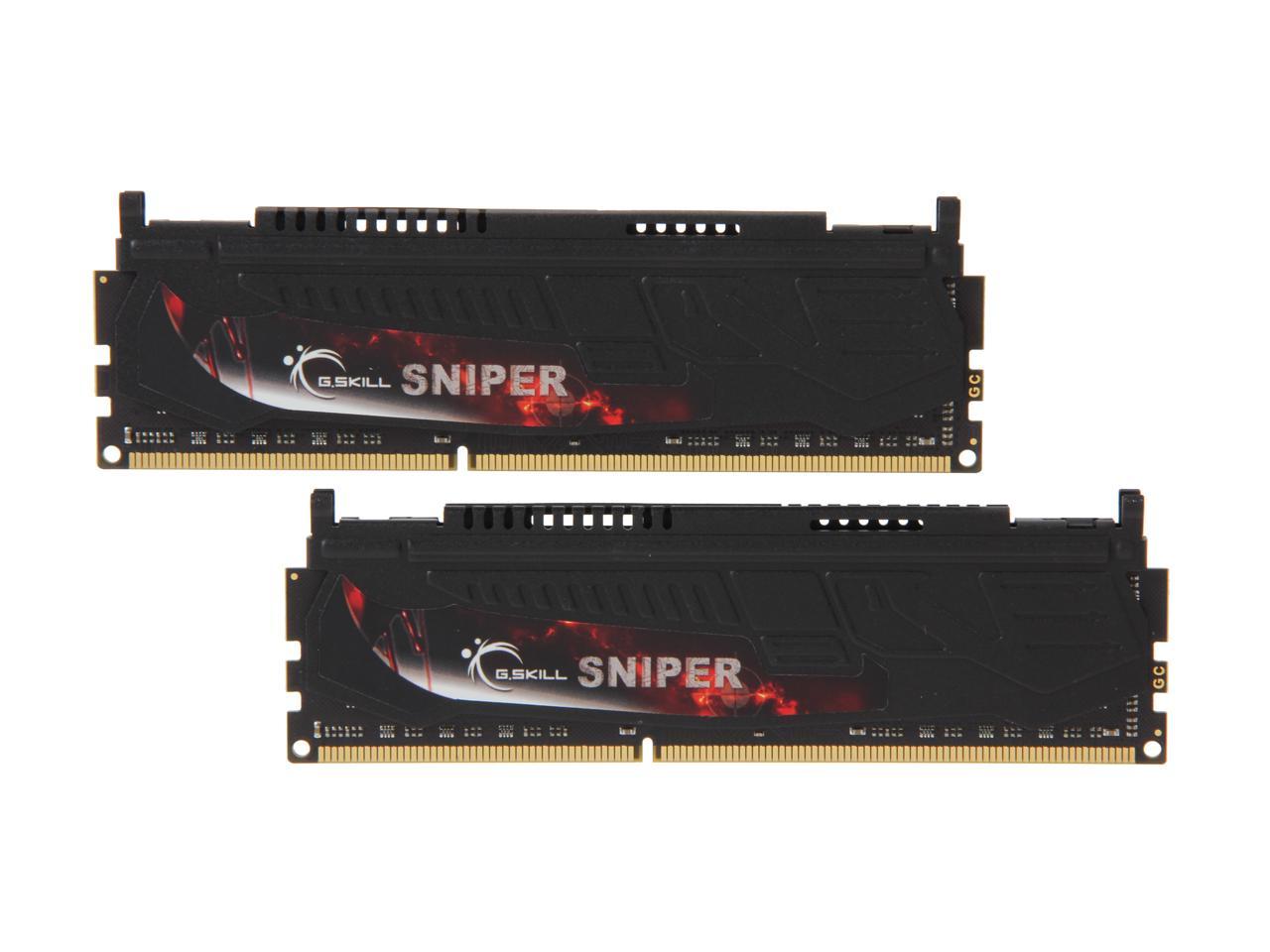 G.SKILL Sniper Series 8GB (2 x 4GB) 240-Pin DDR3 SDRAM DDR3L 1600 (PC3L 12800) Low Voltage Desktop Memory Model F3-12800CL9D-8GBSR1