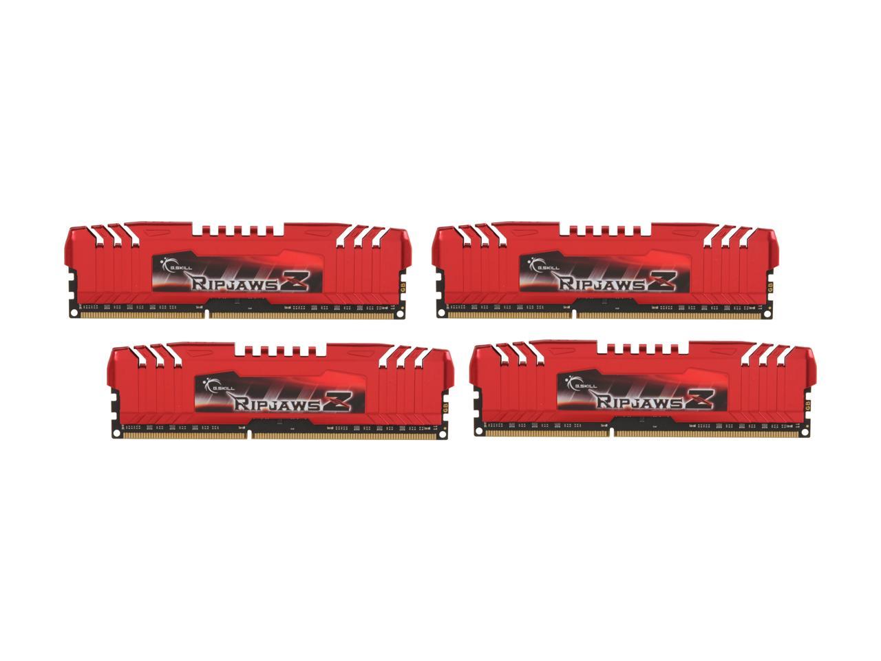 G.SKILL Ripjaws Z Series 16GB (4 x 4GB) 240-Pin DDR3 SDRAM DDR3 1600 (PC3 12800) Desktop Memory Model F3-12800CL9Q-16GBZL