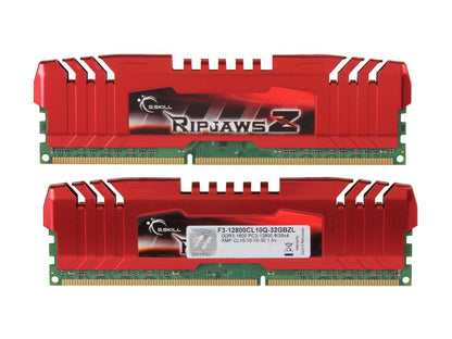 G.SKILL Ripjaws Z Series 32GB (4 x 8GB) 240-Pin DDR3 SDRAM DDR3 1600 (PC3 12800) Desktop Memory Model F3-12800CL10Q-32GBZL