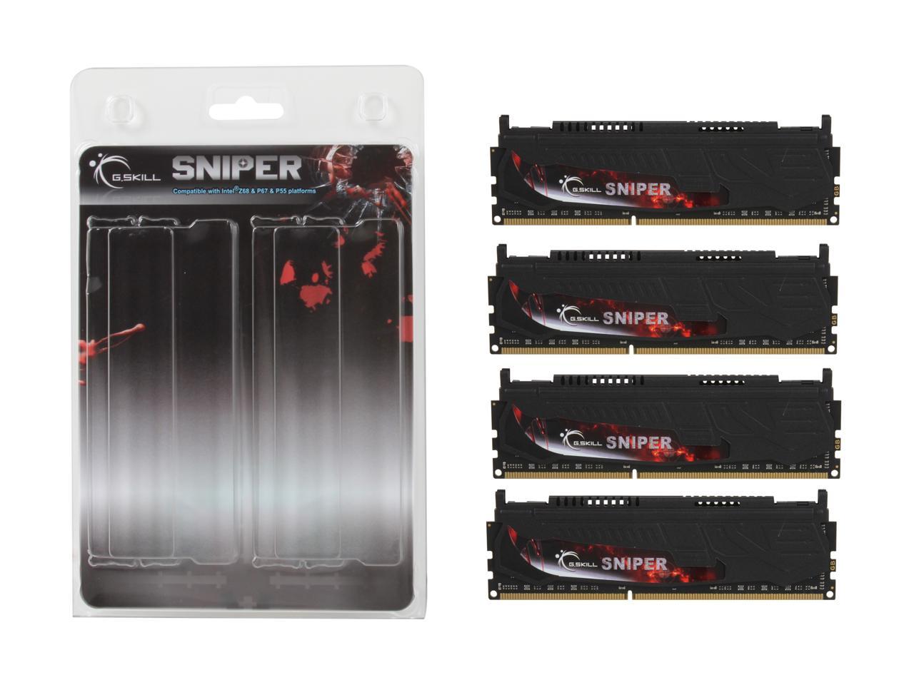 G.SKILL Sniper Gaming Series 16GB (4 x 4GB) 240-Pin DDR3 SDRAM DDR3 2133 (PC3 17000) Desktop Memory Model F3-17000CL9Q-16GBSR