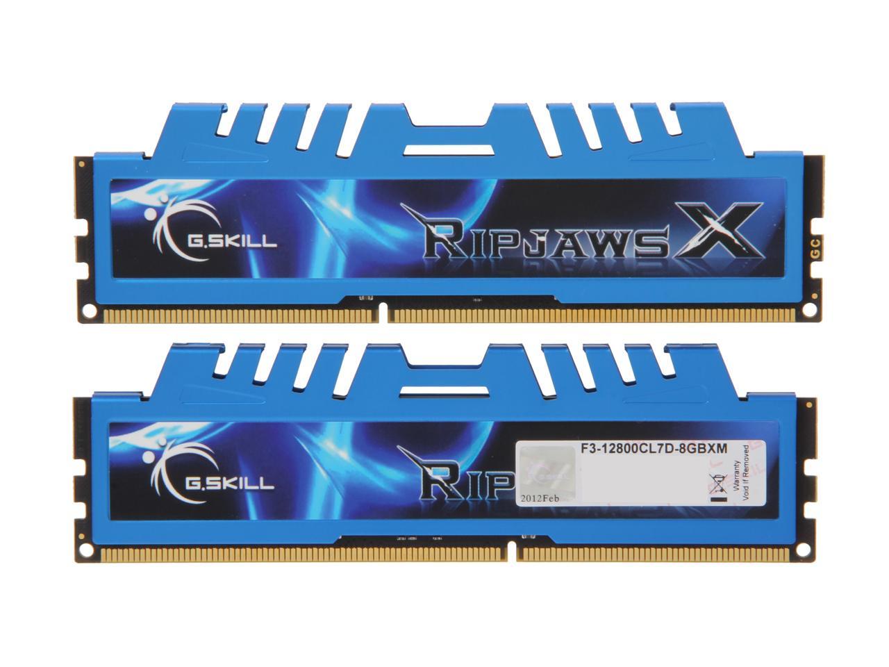 G.SKILL Ripjaws X Series 8GB (2 x 4GB) 240-Pin DDR3 SDRAM DDR3 1600 (PC3 12800) Desktop Memory Model F3-12800CL7D-8GBXM