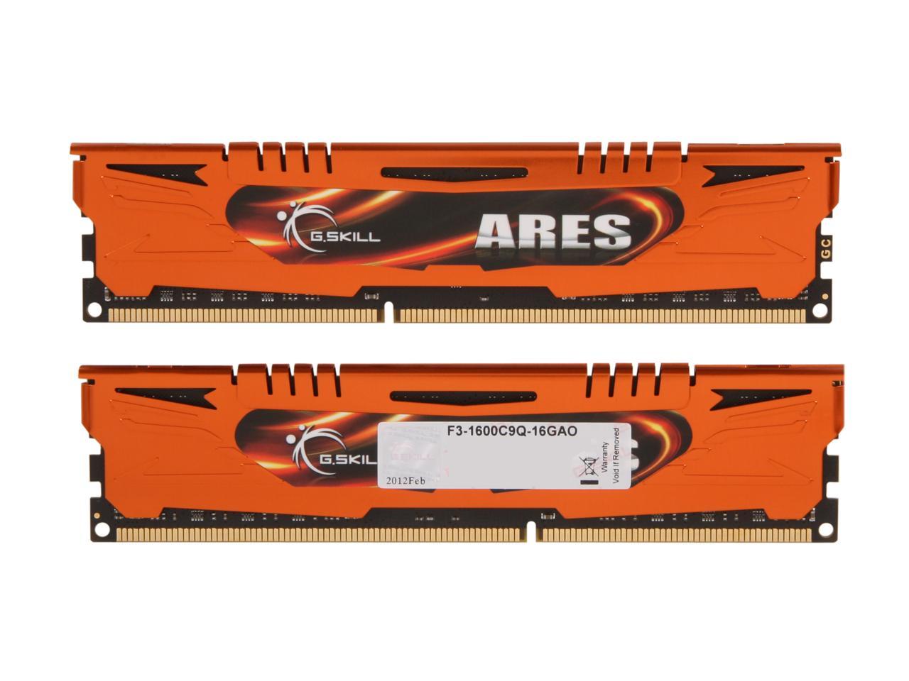 G.SKILL Ares Series 16GB (4 x 4GB) 240-Pin DDR3 SDRAM DDR3 1600 (PC3 12800) Desktop Memory Model F3-1600C9Q-16GAO