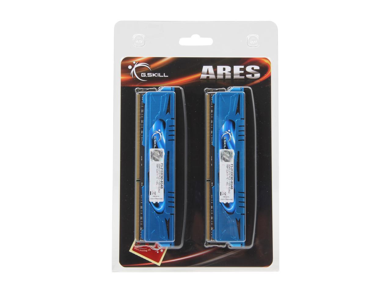 G.SKILL Ares Series 8GB (2 x 4GB) 240-Pin DDR3 SDRAM DDR3 2133 (PC3 17000) Desktop Memory Model F3-2133C9D-8GAB