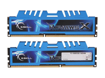 G.SKILL Ripjaws X Series 16GB (2 x 8GB) 240-Pin DDR3 SDRAM DDR3 1600 (PC3 12800) Desktop Memory Model F3-1600C9D-16GXM