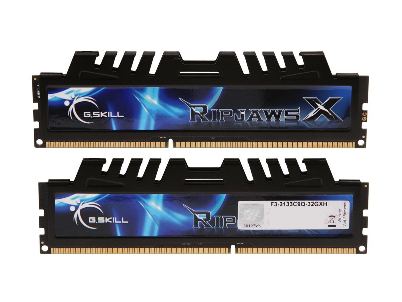 G.SKILL Ripjaws X Series 32GB (4 x 8GB) 240-Pin DDR3 SDRAM DDR3 2133 (PC3 17000) Desktop Memory Model F3-2133C9Q-32GXH