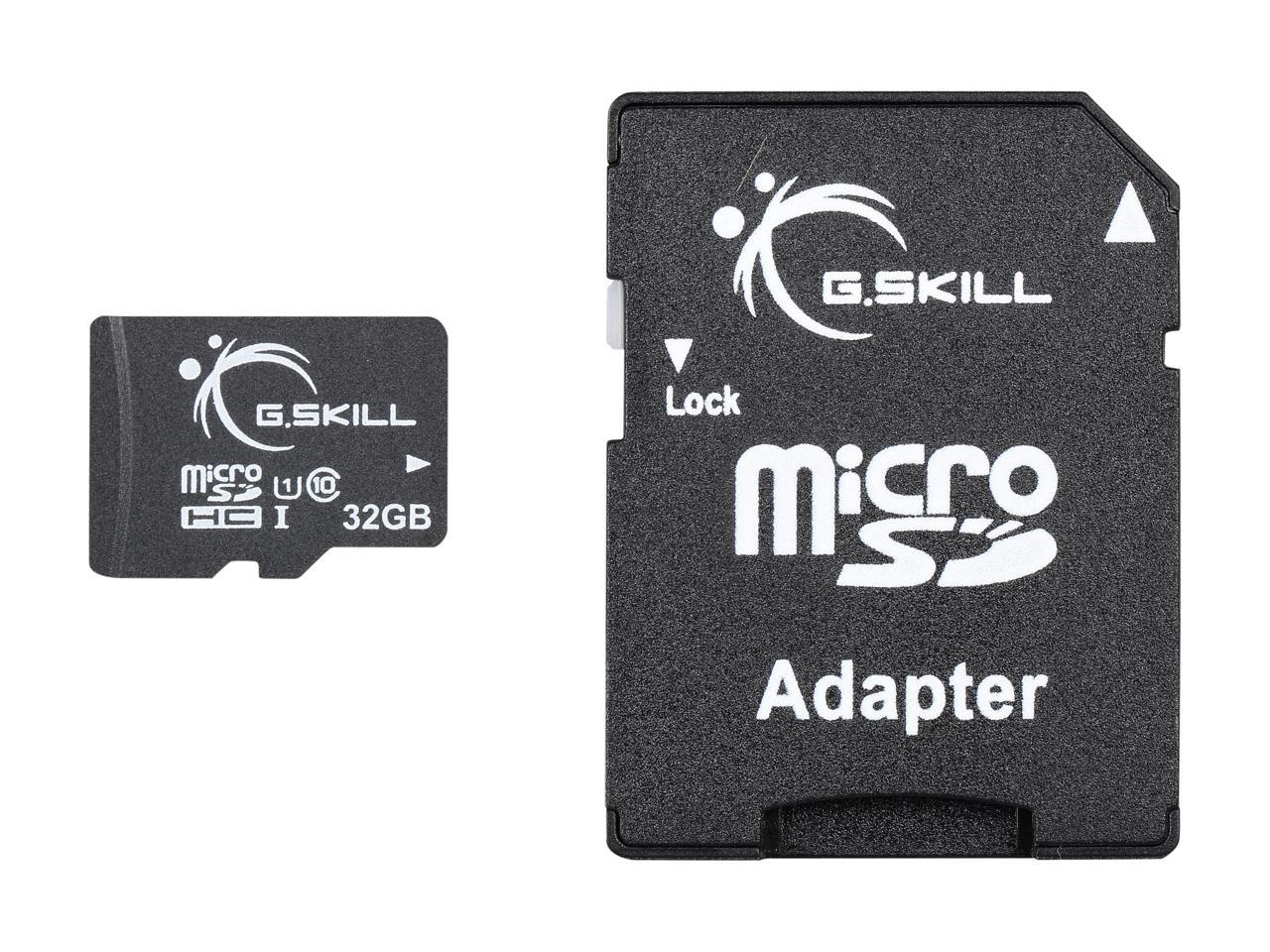 G.Skill 32GB microSDHC UHS-I/U1 Class 10 Memory Card with Adapter (FF-TSDG32GA-C10)