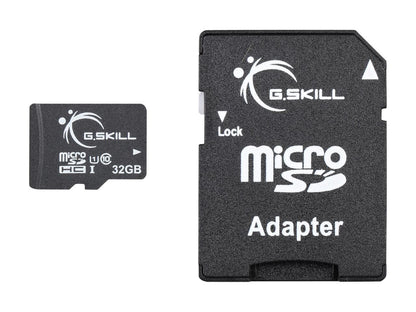 G.Skill 32GB microSDHC UHS-I/U1 Class 10 Memory Card with Adapter (FF-TSDG32GA-C10)
