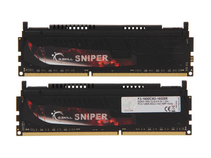 G.SKILL Sniper Gaming Series 16GB (2 x 8GB) 240-Pin DDR3 SDRAM DDR3 1600 (PC3 12800) Desktop Memory Model F3-1600C9D-16GSR