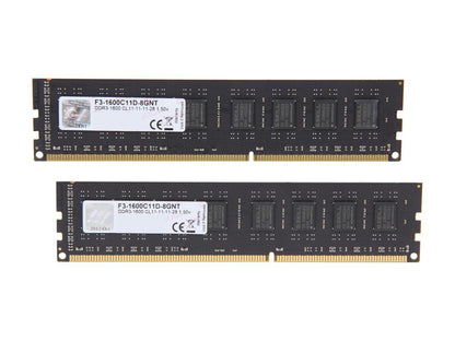G.SKILL Value 8GB (2 x 4GB) 240-Pin DDR3 SDRAM DDR3 1600 (PC3 12800) Desktop Memory Model F3-1600C11D-8GNT
