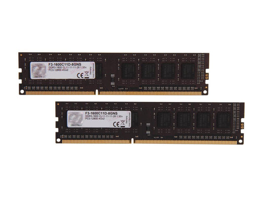 G.SKILL NS Series 8GB (2 x 4GB) 240-Pin DDR3 SDRAM DDR3 1600 (PC3 12800) Desktop Memory Model F3-1600C11D-8GNS