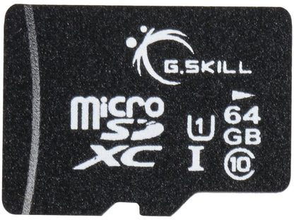 G.Skill 64GB microSDXC UHS-I/U1 Class 10 Memory Card with Adapter (FF-TSDXC64GA-U1)