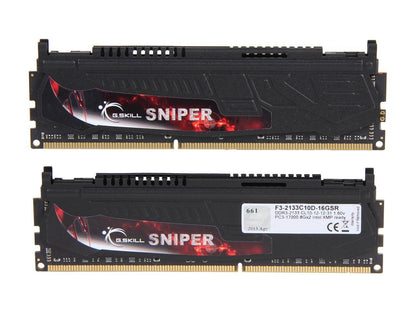 G.SKILL Sniper Series 16GB (2 x 8GB) 240-Pin DDR3 SDRAM DDR3 2133 (PC3 17000) Desktop Memory Model F3-2133C10D-16GSR