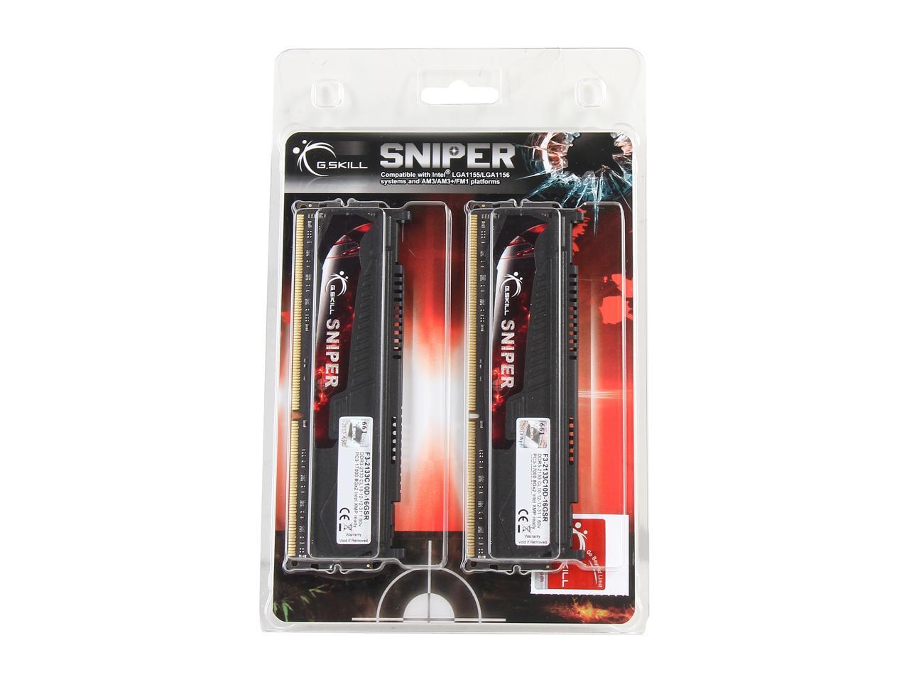 G.SKILL Sniper Series 16GB (2 x 8GB) 240-Pin DDR3 SDRAM DDR3 2133 (PC3 17000) Desktop Memory Model F3-2133C10D-16GSR
