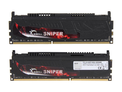 G.SKILL Sniper Series 32GB (4 x 8GB) 240-Pin DDR3 SDRAM DDR3 2133 (PC3 17000) Desktop Memory Model F3-2133C10Q-32GSR