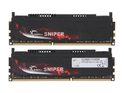 G.SKILL Sniper Series 8GB (2 x 4GB) 240-Pin DDR3 SDRAM DDR3 2400 (PC3 19200) Desktop Memory Model F3-2400C11D-8GSR