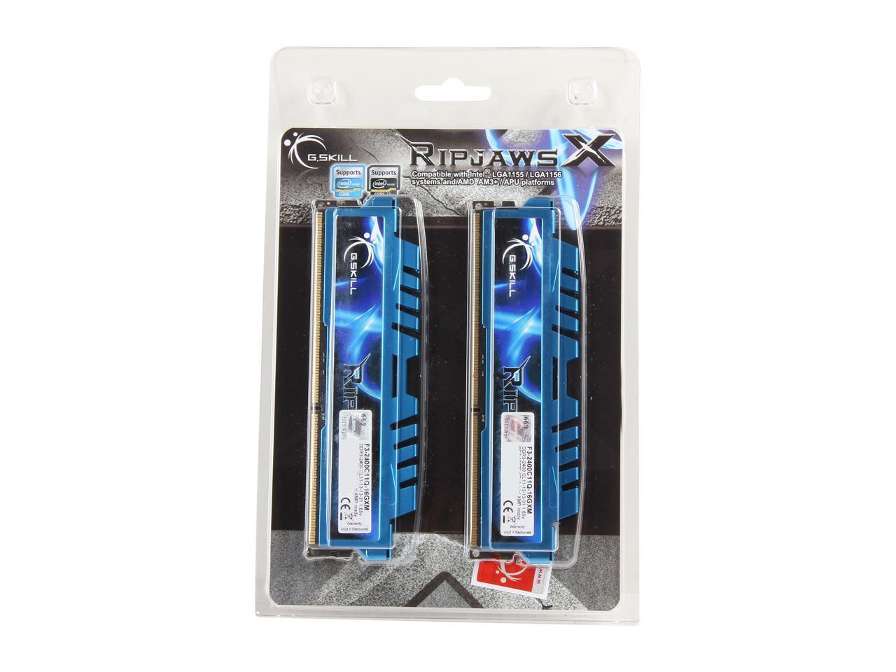 G.SKILL Ripjaws X Series 16GB (4 x 4GB) 240-Pin DDR3 SDRAM DDR3 2400 (PC3 19200) Desktop Memory Model F3-2400C11Q-16GXM