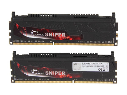 G.SKILL Sniper Series 16GB (4 x 4GB) 240-Pin DDR3 SDRAM DDR3 2400 (PC3 19200) Desktop Memory Model F3-2400C11Q-16GSR